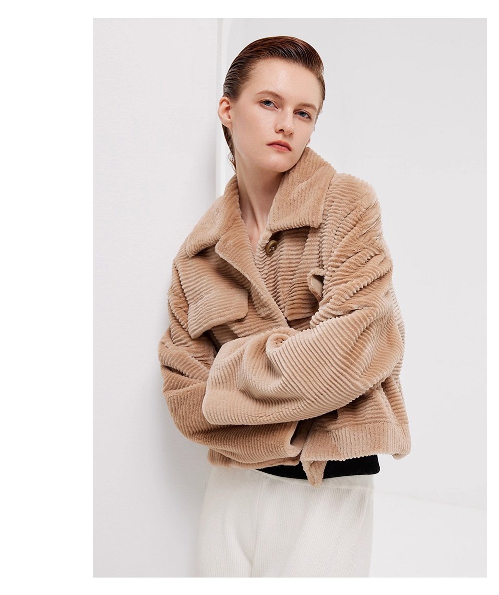 fur jacket for women · short mink coat · youthful & chic mink trim design