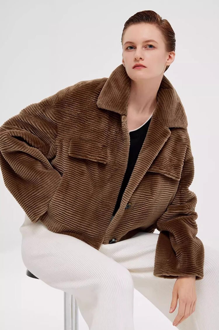 fur jacket for women · short mink coat · youthful & chic mink trim design