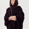 purple label velvet mink coat — mid length hooded full skin mink fur jacket for women