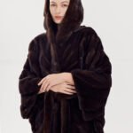 purple label velvet mink coat — mid length hooded full skin mink fur jacket for women