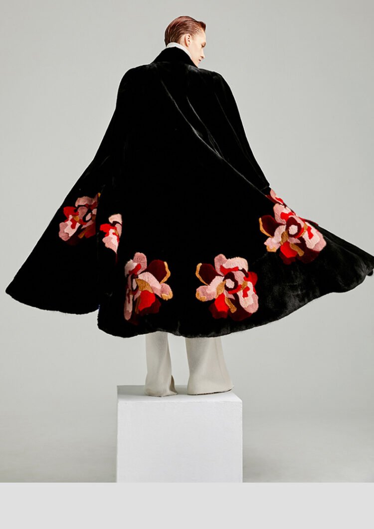 original new mink fur coat for women — imported american mink, over knee luxury winter long coat