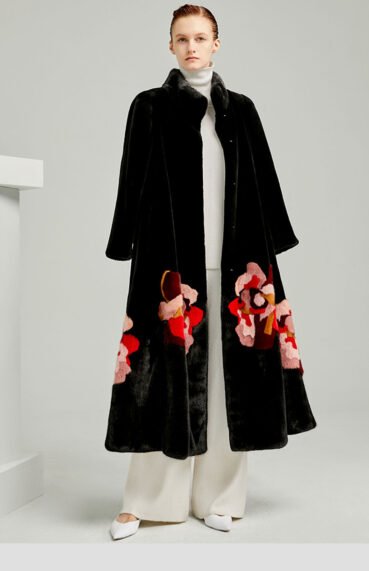 original new mink fur coat for women — imported american mink, over knee luxury winter long coat