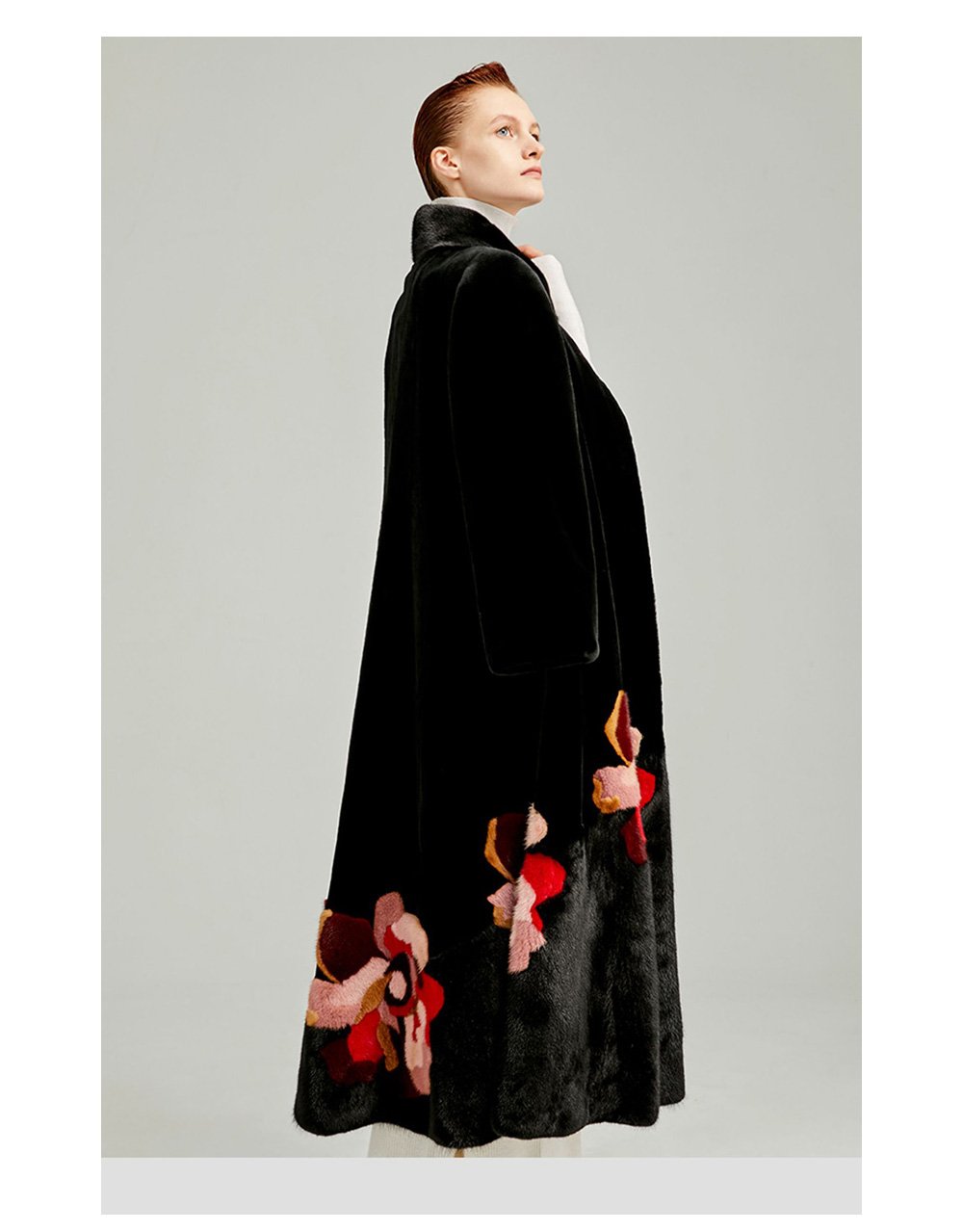 original new mink fur coat for women — imported american mink, over knee luxury winter long coat