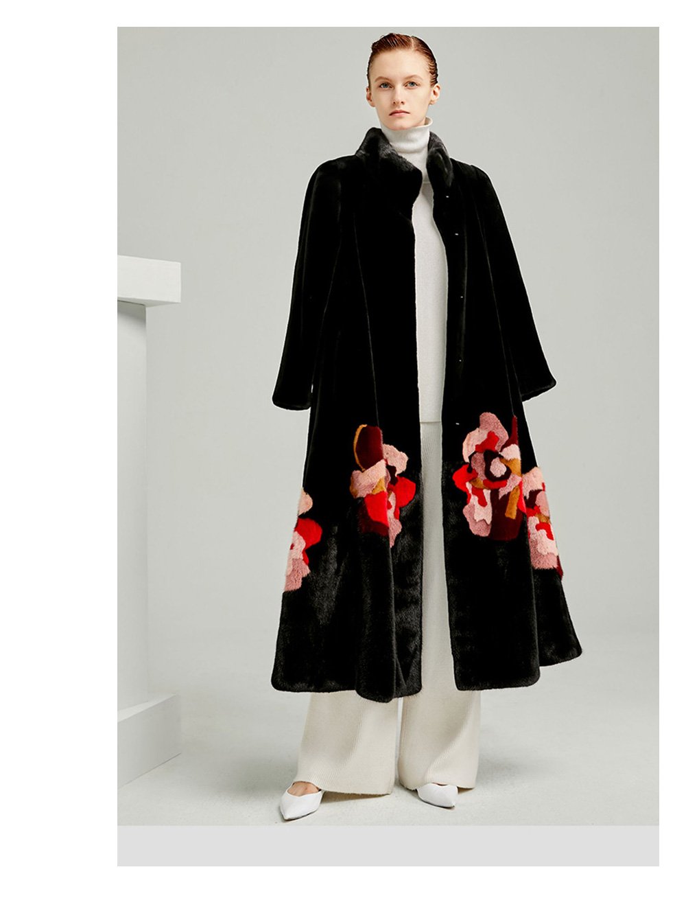 original new mink fur coat for women — imported american mink, over knee luxury winter long coat