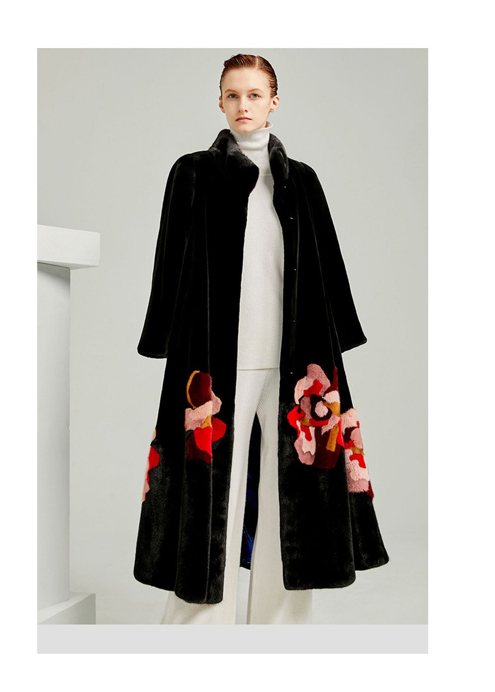 original new mink fur coat for women — imported american mink, over knee luxury winter long coat