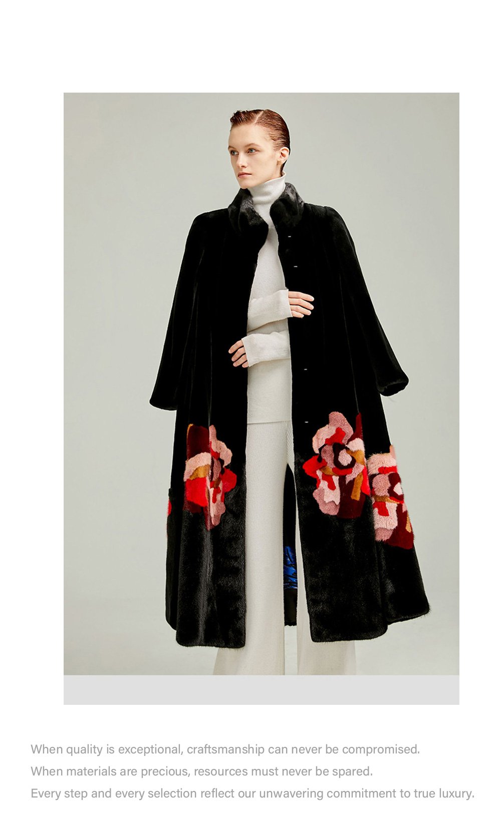 original new mink fur coat for women — imported american mink, over knee luxury winter long coat