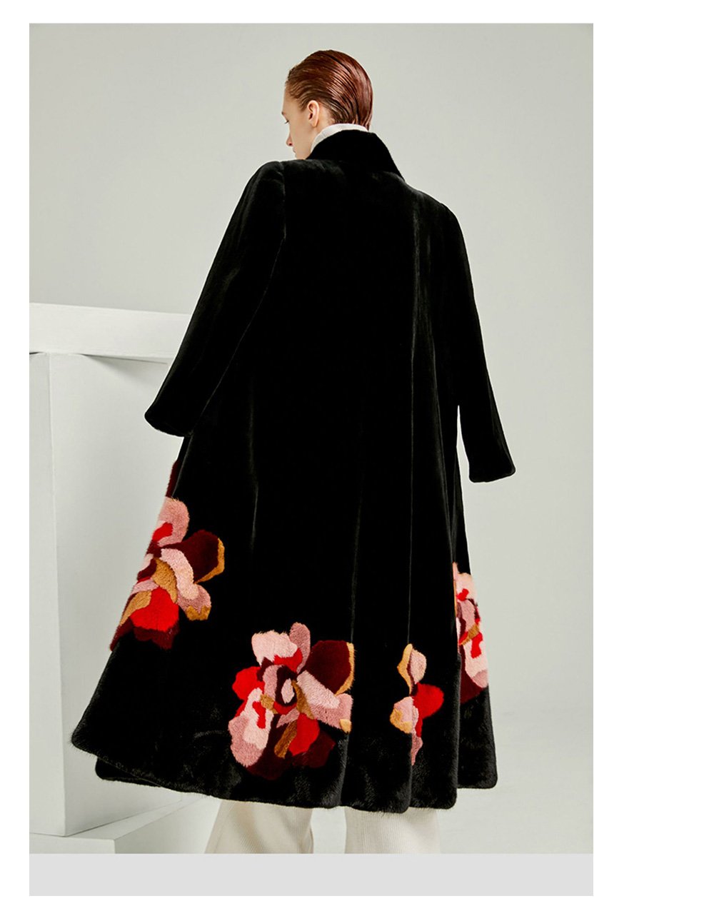 original new mink fur coat for women — imported american mink, over knee luxury winter long coat