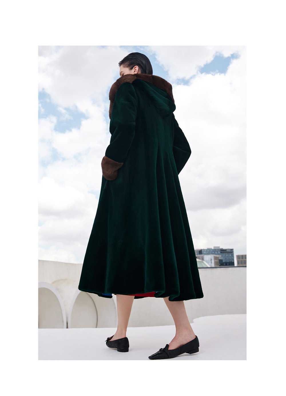 black radiance queen — new full pelt mink fur coat for women, winter hooded mink jacket