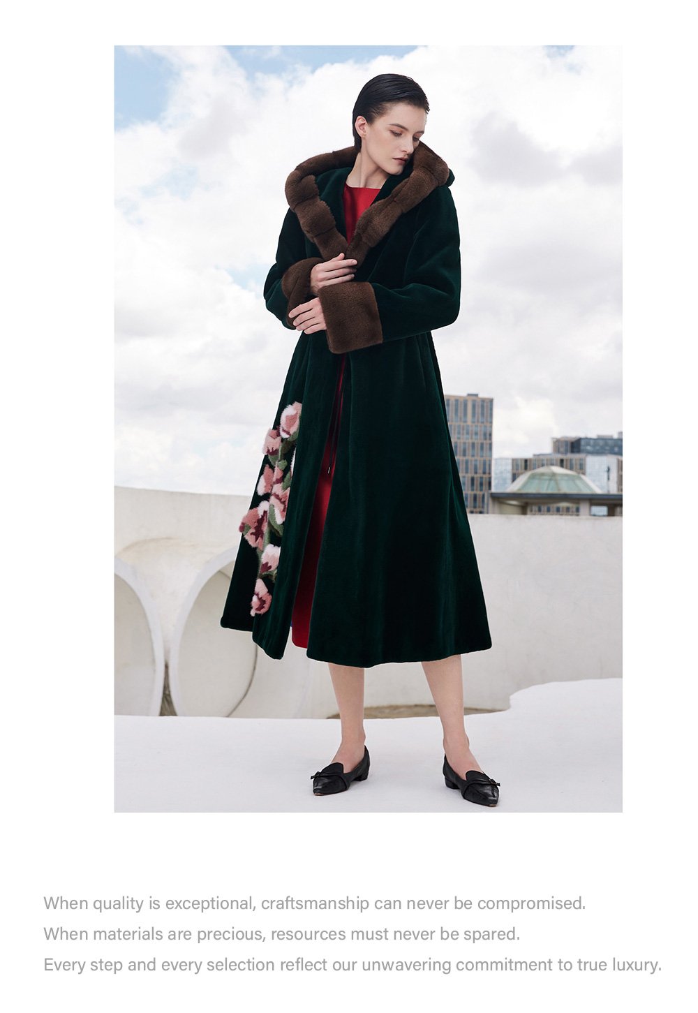 black radiance queen — new full pelt mink fur coat for women, winter hooded mink jacket