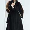 midnight gold pattern — new imported full pelt mink fur coat for women with stylish shawl design