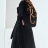 midnight gold pattern — new imported full pelt mink fur coat for women with stylish shawl design