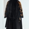midnight gold pattern — new imported full pelt mink fur coat for women with stylish shawl design