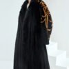 midnight gold pattern — new imported full pelt mink fur coat for women with stylish shawl design
