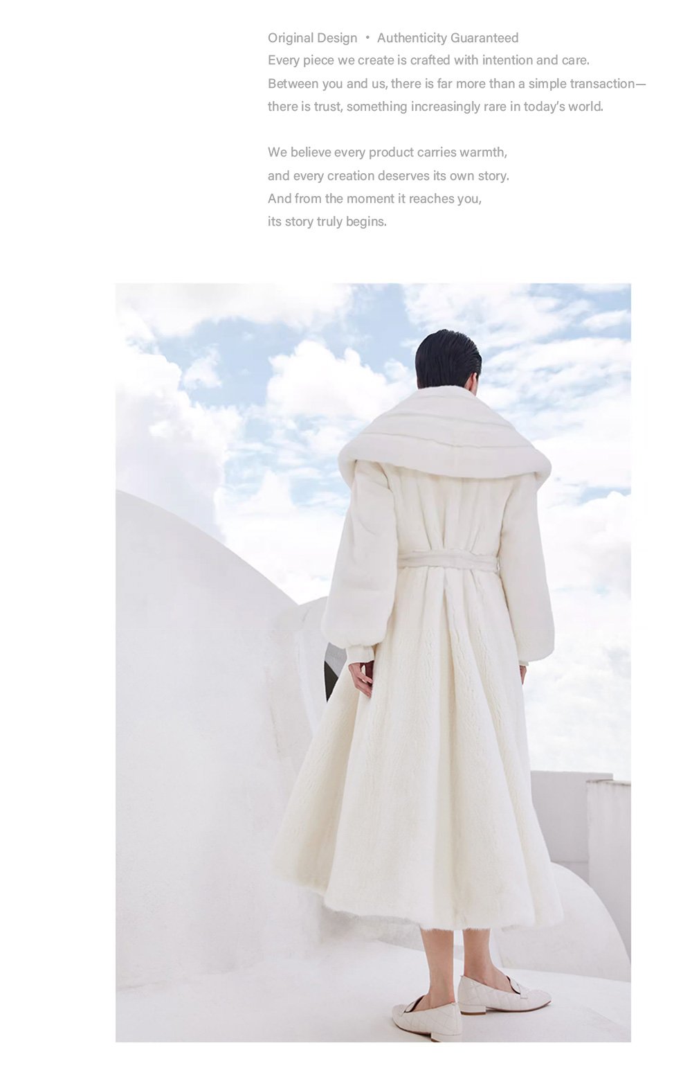 women's natural color full pelt mink fur coat — over knee long, fashionable & youthful winter outerwear