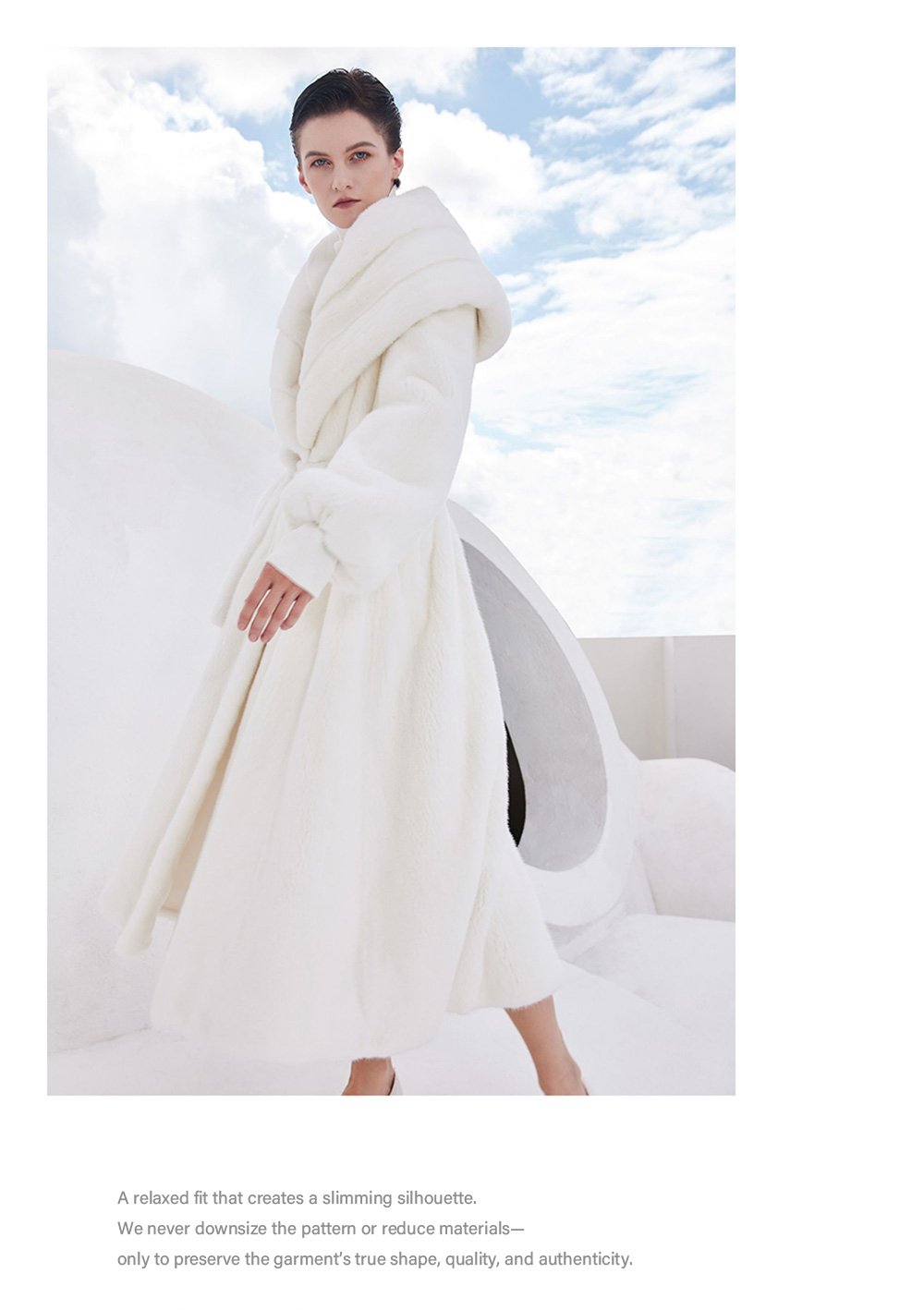 women's natural color full pelt mink fur coat — over knee long, fashionable & youthful winter outerwear