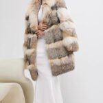 rare luxury canadian lynx fur jacket for women – short youthful design, winter collection
