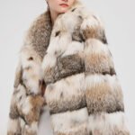rare luxury canadian lynx fur jacket for women – short youthful design, winter collection