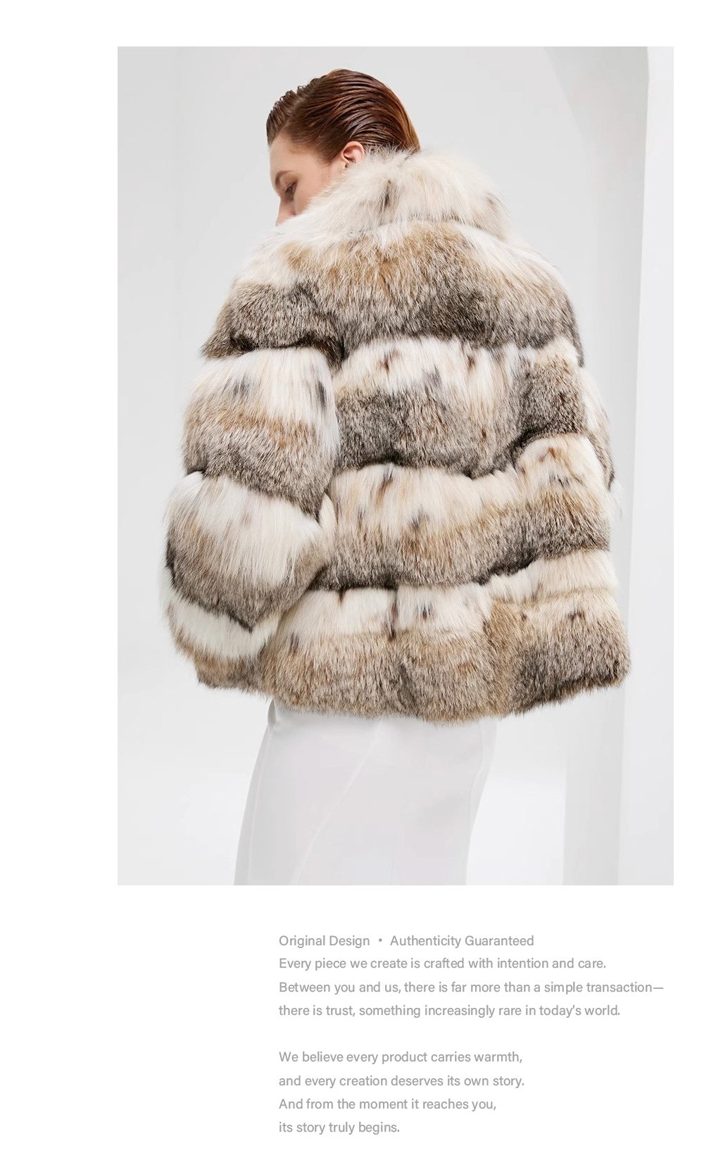 rare luxury canadian lynx fur jacket for women – short youthful design, winter collection