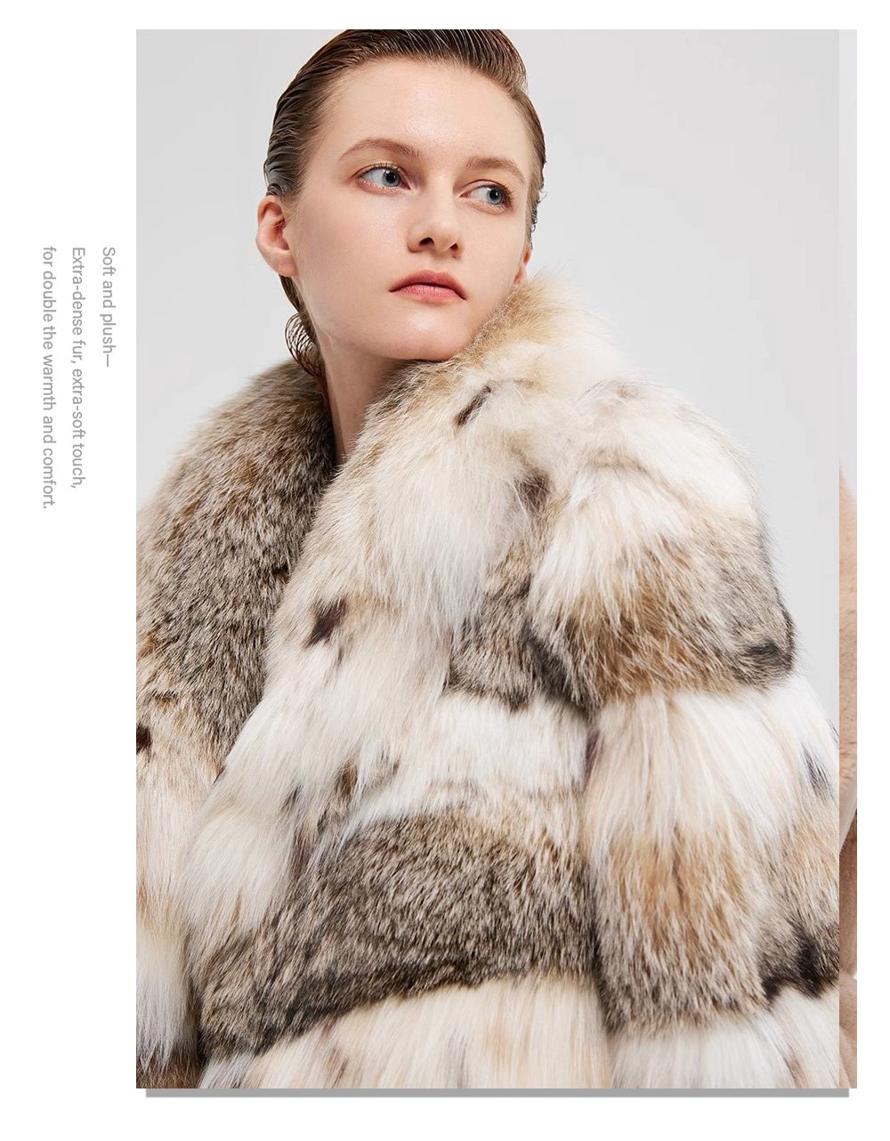 rare luxury canadian lynx fur jacket for women – short youthful design, winter collection