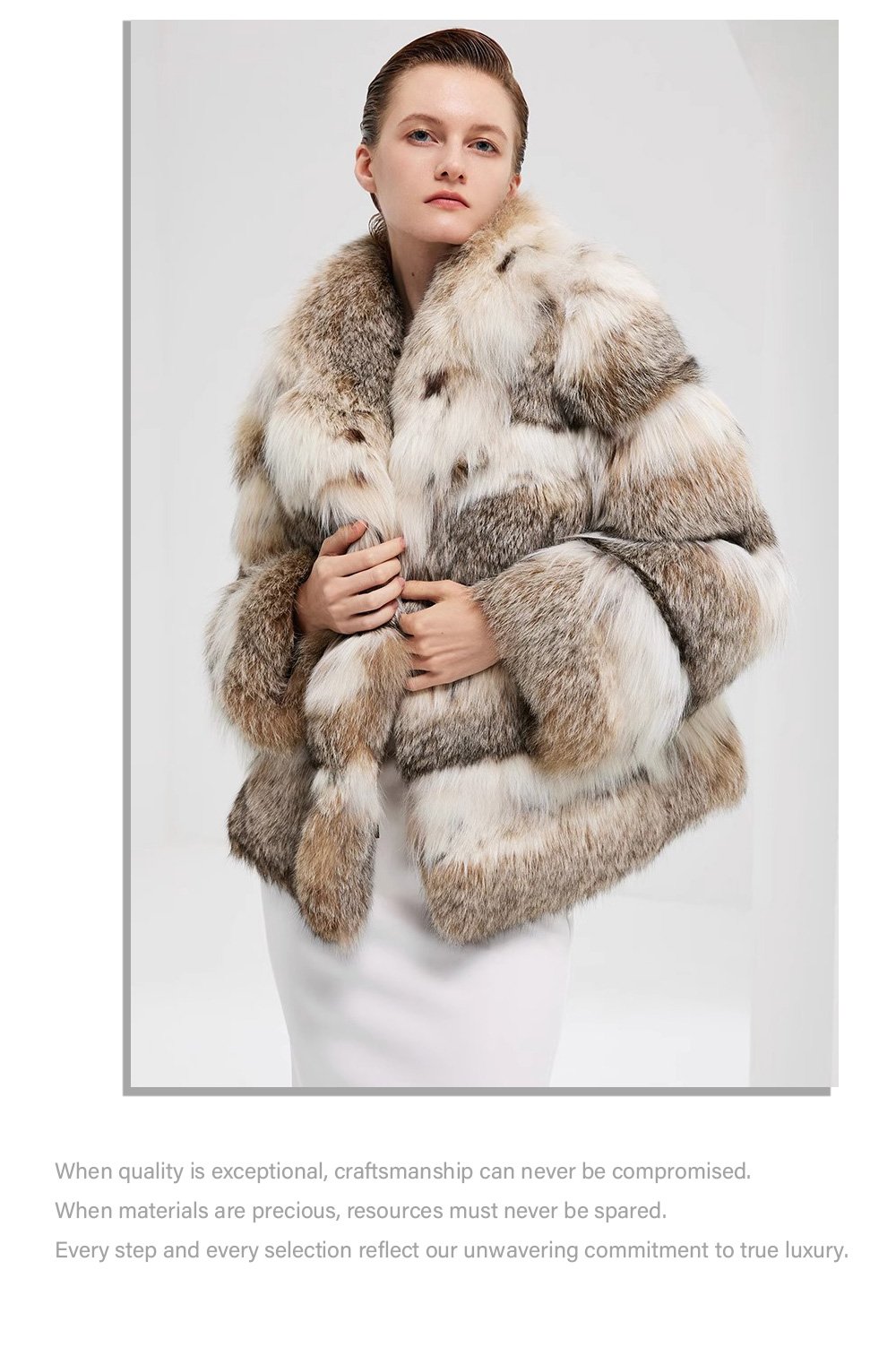 rare luxury canadian lynx fur jacket for women – short youthful design, winter collection