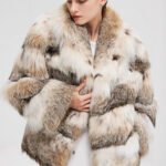 rare luxury canadian lynx fur jacket for women – short youthful design, winter collection