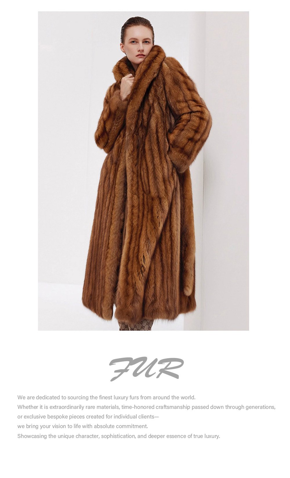 luxury long purple sable fur coat for women – full pelt design, elegant new season style