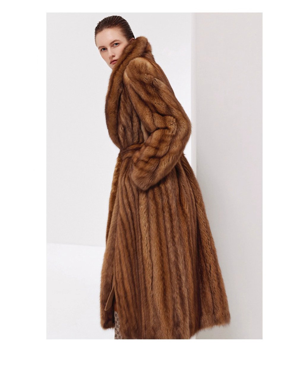luxury long purple sable fur coat for women – full pelt design, elegant new season style