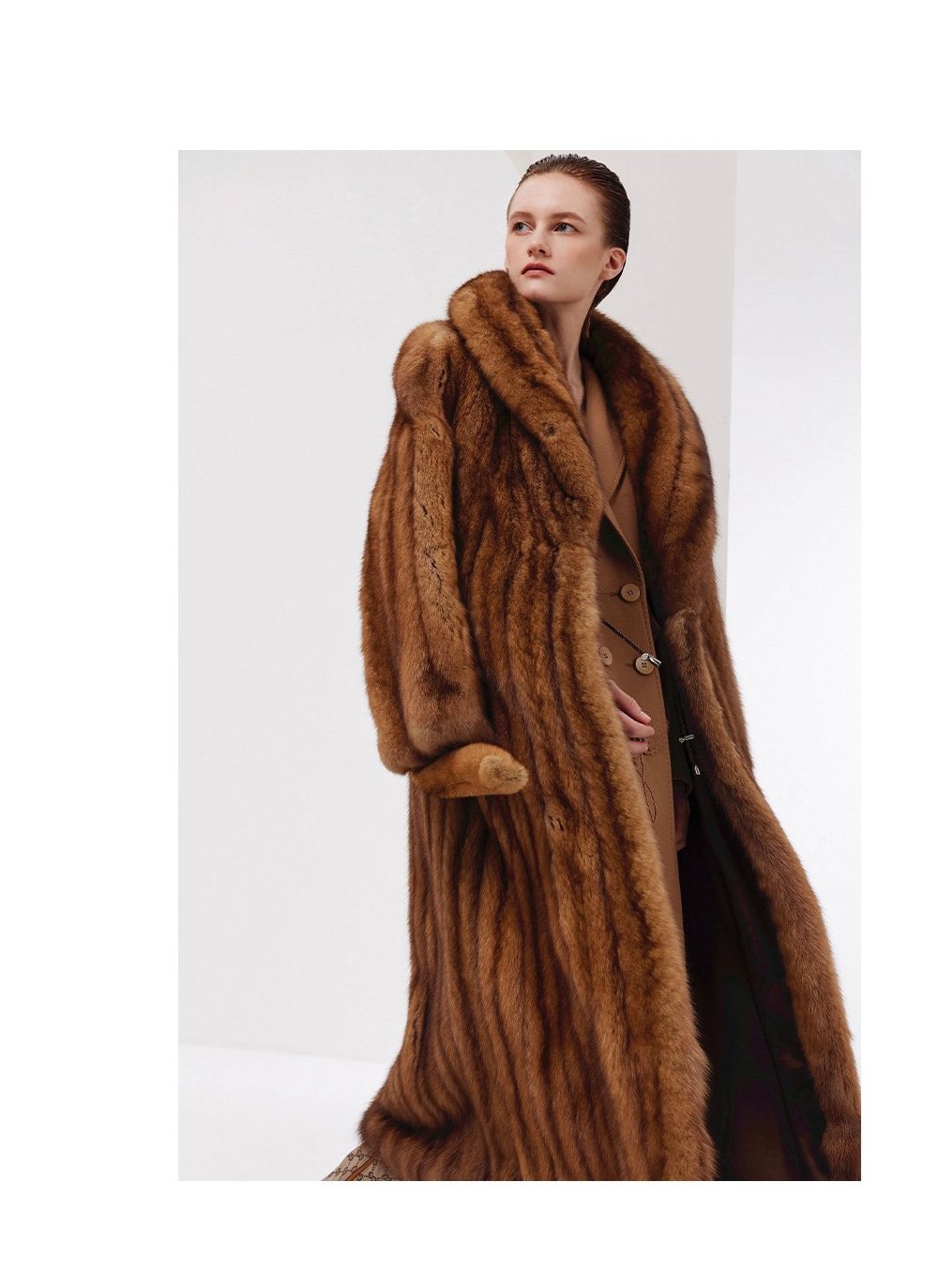 luxury long purple sable fur coat for women – full pelt design, elegant new season style