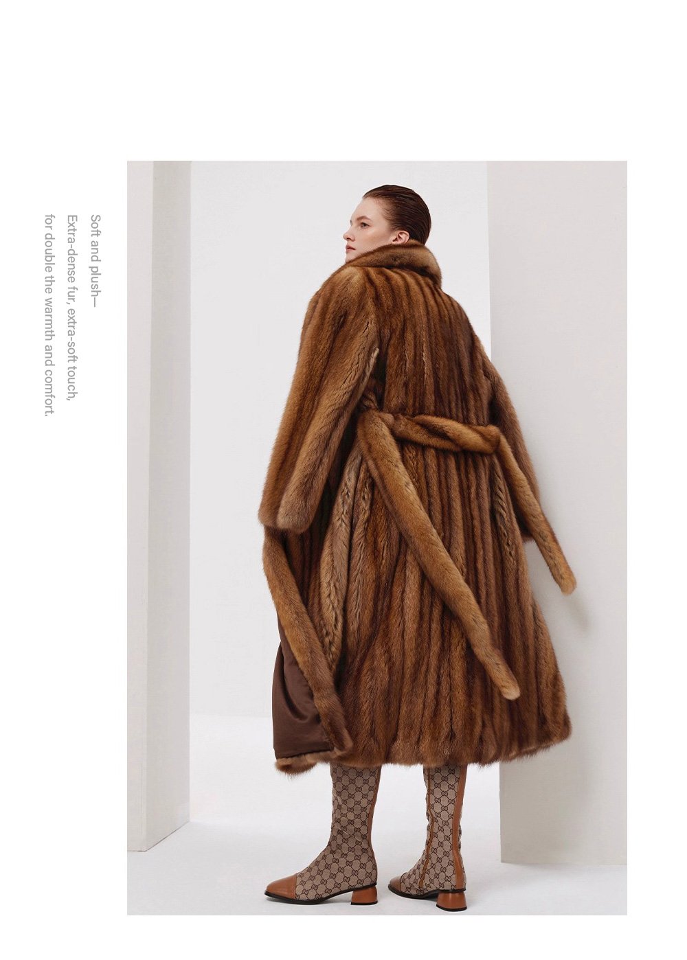 luxury long purple sable fur coat for women – full pelt design, elegant new season style