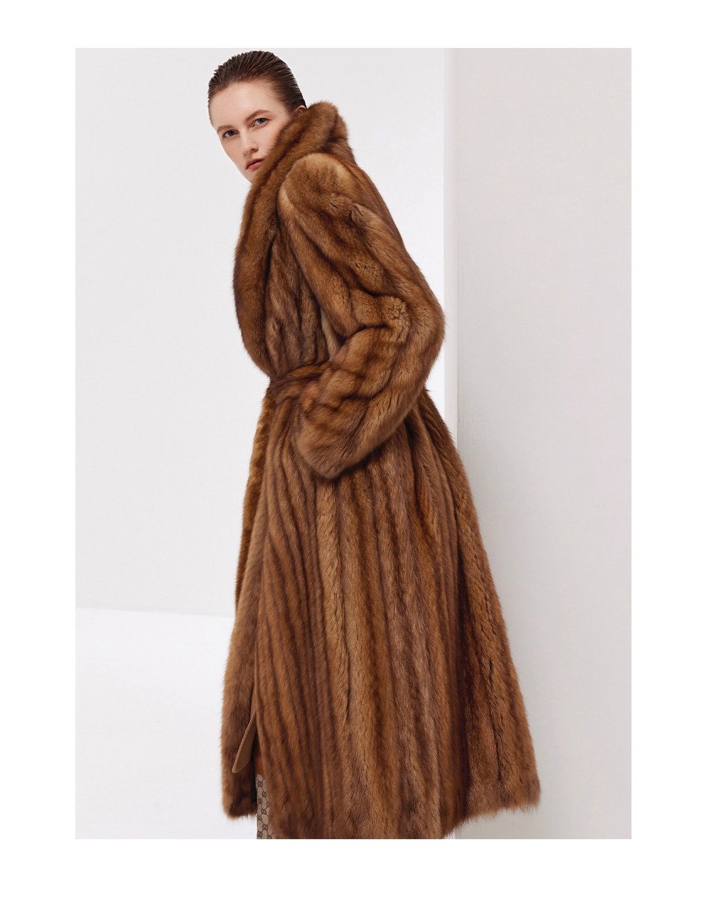 luxury long purple sable fur coat for women – full pelt design, elegant new season style