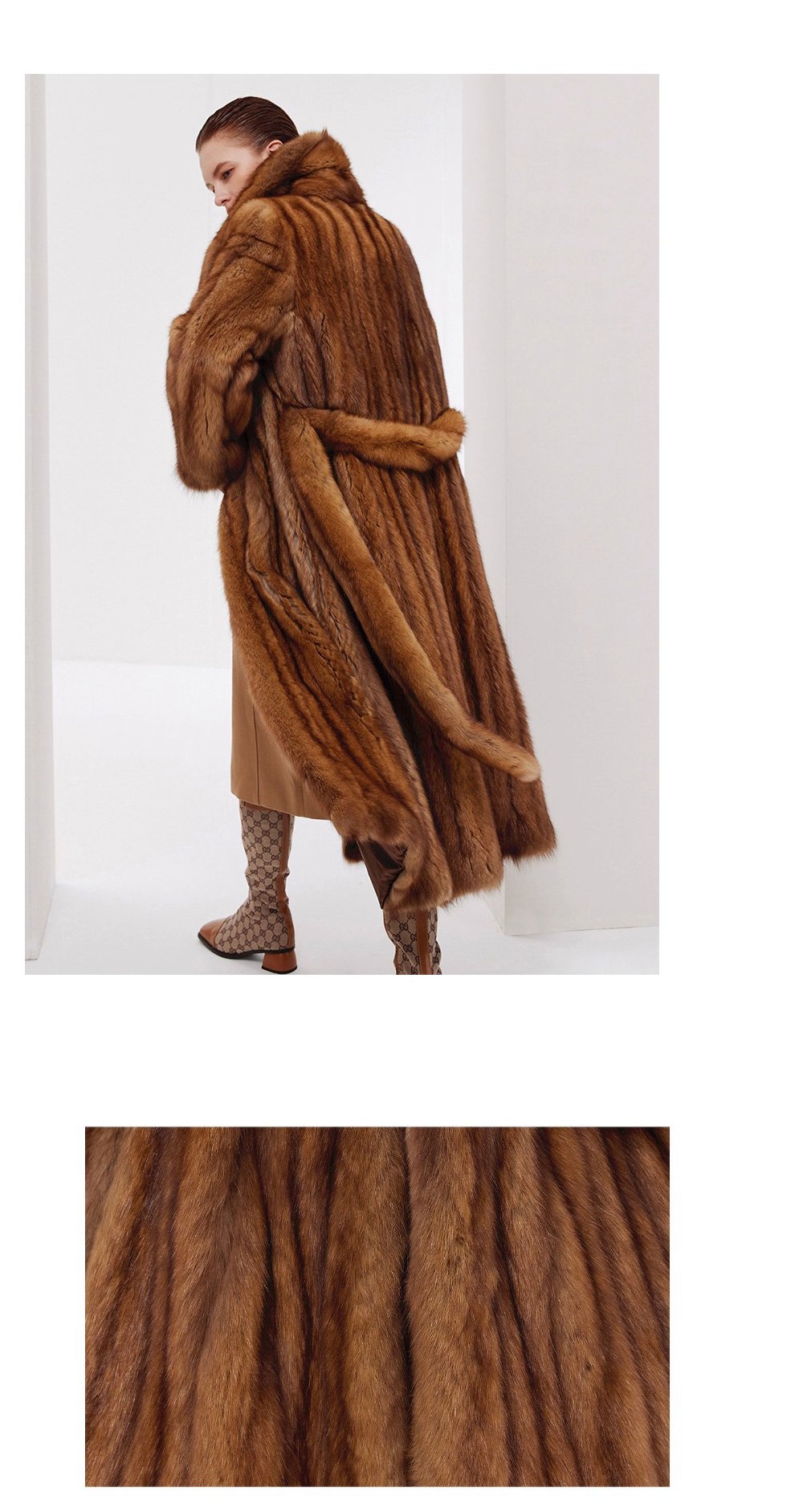 luxury long purple sable fur coat for women – full pelt design, elegant new season style