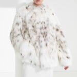 luxury north american lynx fur coat for women – fashionable spotted design, new season