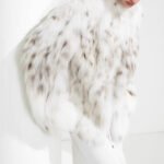 luxury north american lynx fur coat for women – fashionable spotted design, new season