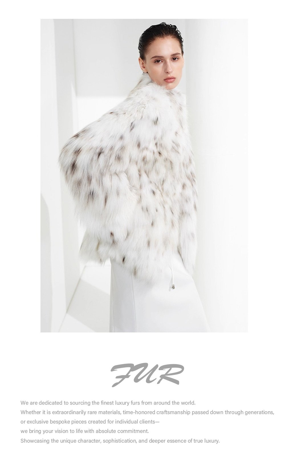 luxury north american lynx fur coat for women – fashionable spotted design, new season