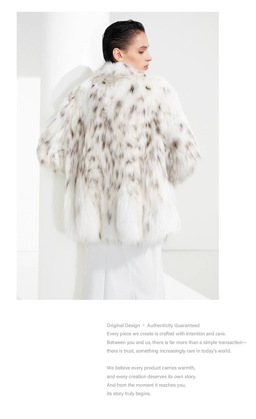 luxury north american lynx fur coat for women – fashionable spotted design, new season