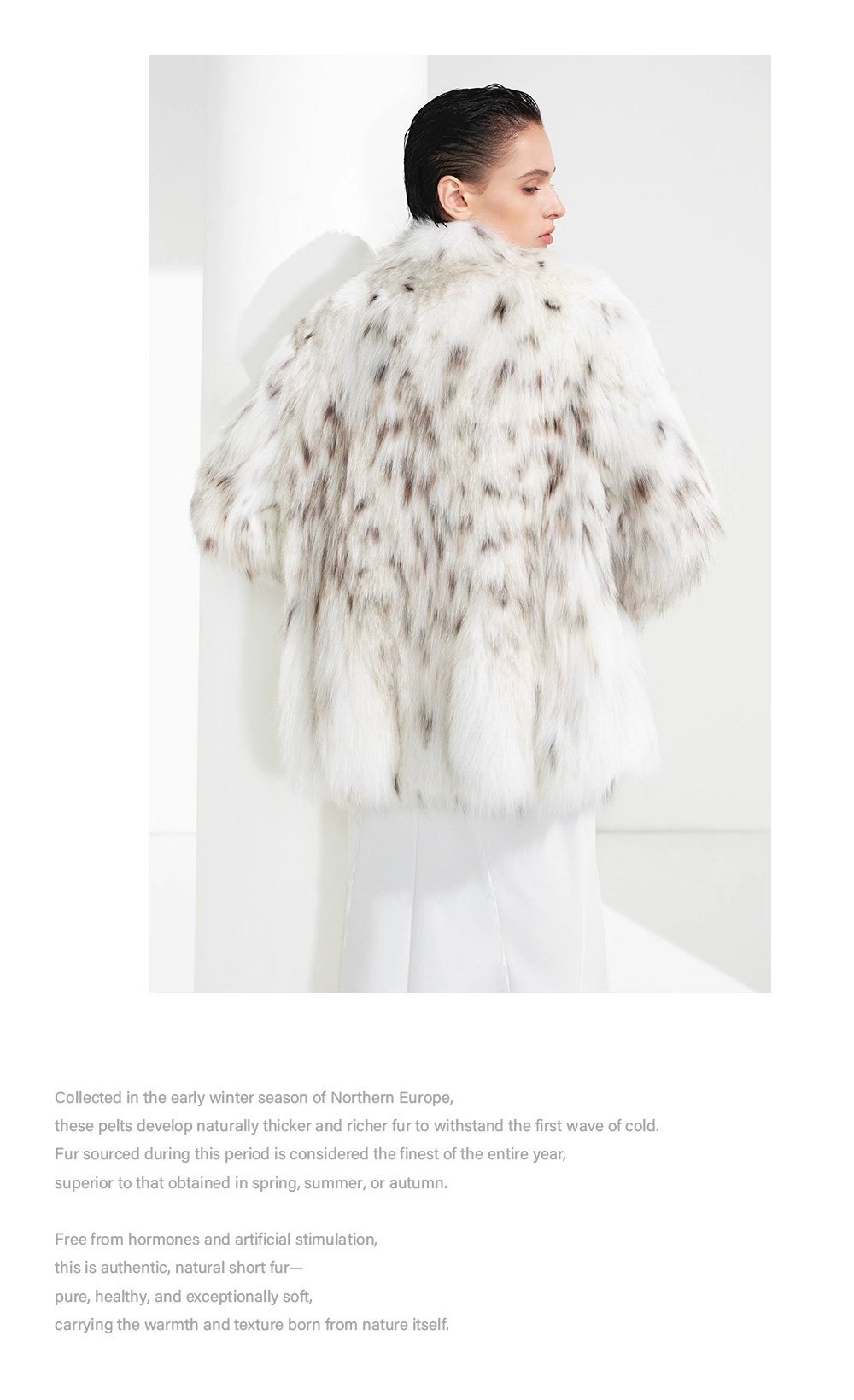 luxury north american lynx fur coat for women – fashionable spotted design, new season