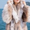 original design · natural pattern canadian lynx fur coat for women – stylish new season outerwear