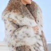 original design · natural pattern canadian lynx fur coat for women – stylish new season outerwear