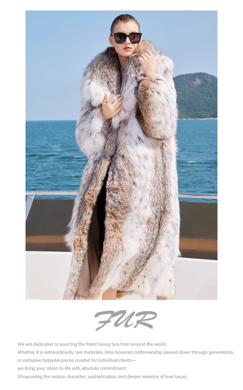 original design · natural pattern canadian lynx fur coat for women – stylish new season outerwear