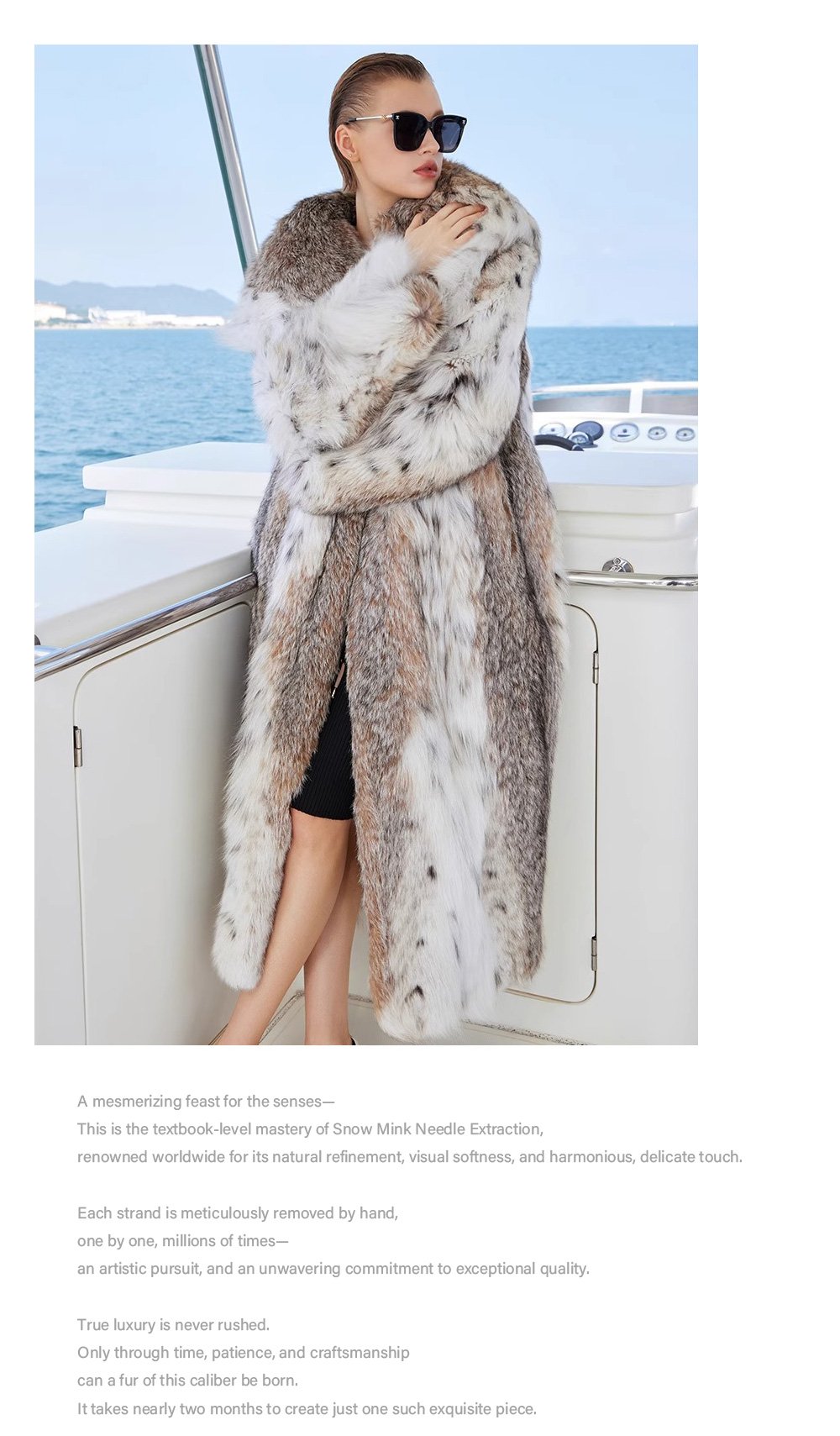 original design · natural pattern canadian lynx fur coat for women – stylish new season outerwear