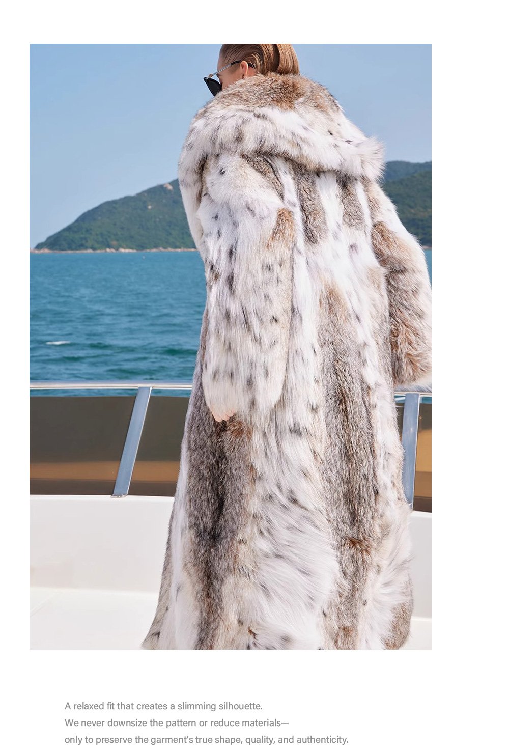 original design · natural pattern canadian lynx fur coat for women – stylish new season outerwear