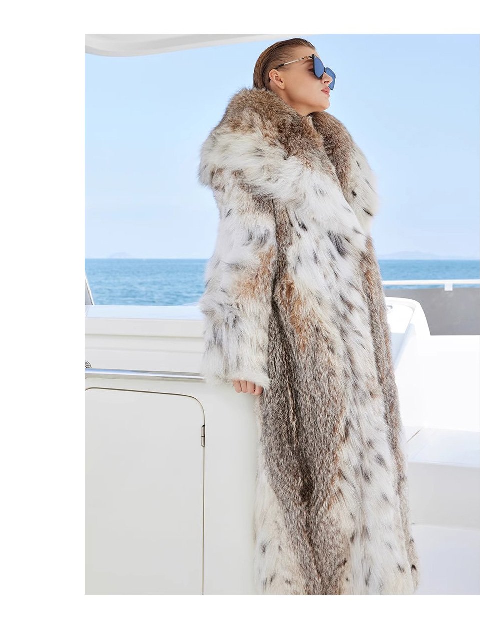 original design · natural pattern canadian lynx fur coat for women – stylish new season outerwear