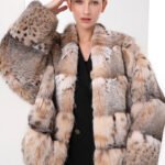original high luxury series · imported american bobcat fur coat with natural spotted pattern