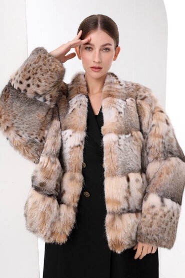 original high luxury series · imported american bobcat fur coat with natural spotted pattern