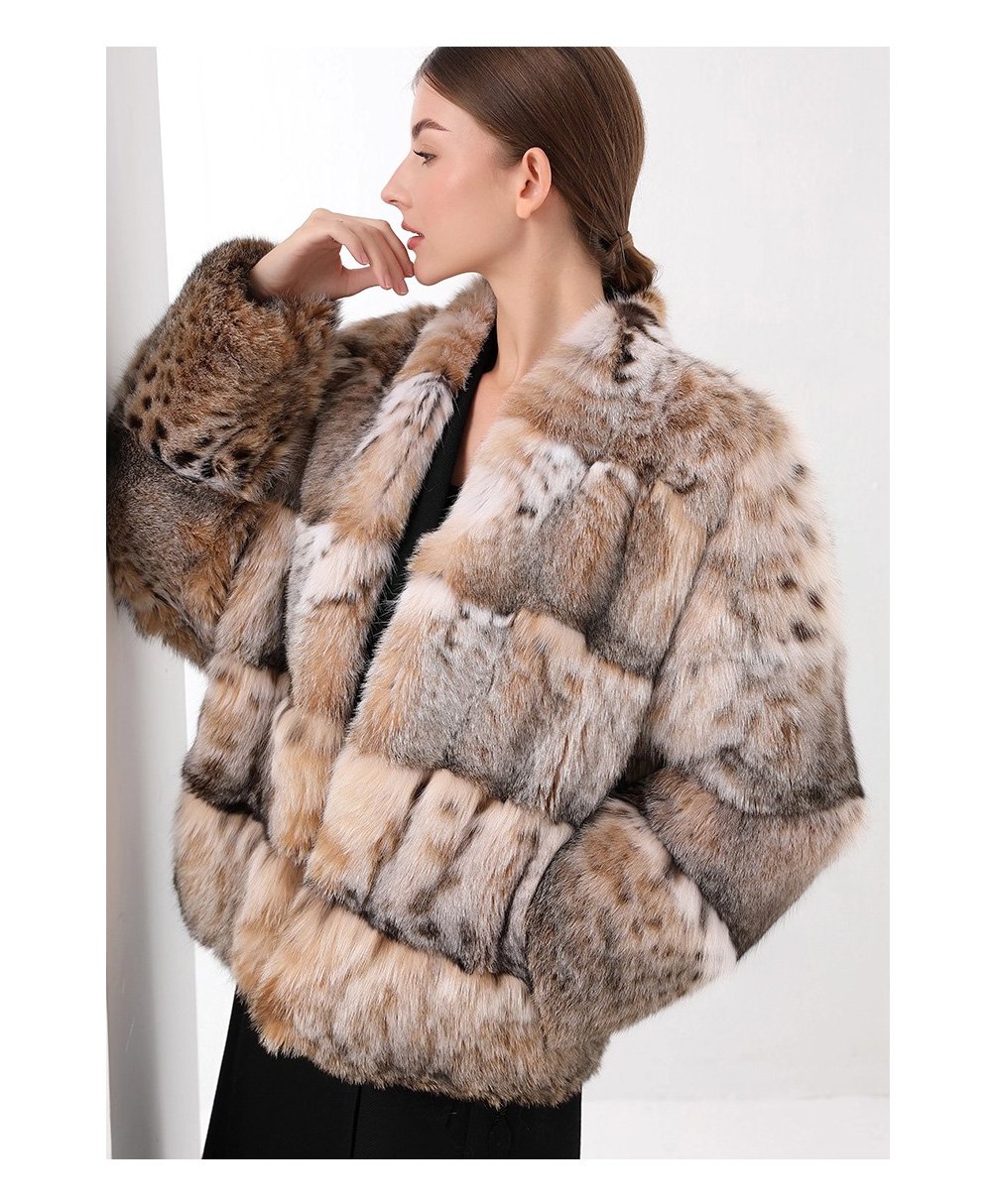 original high luxury series · imported american bobcat fur coat with natural spotted pattern