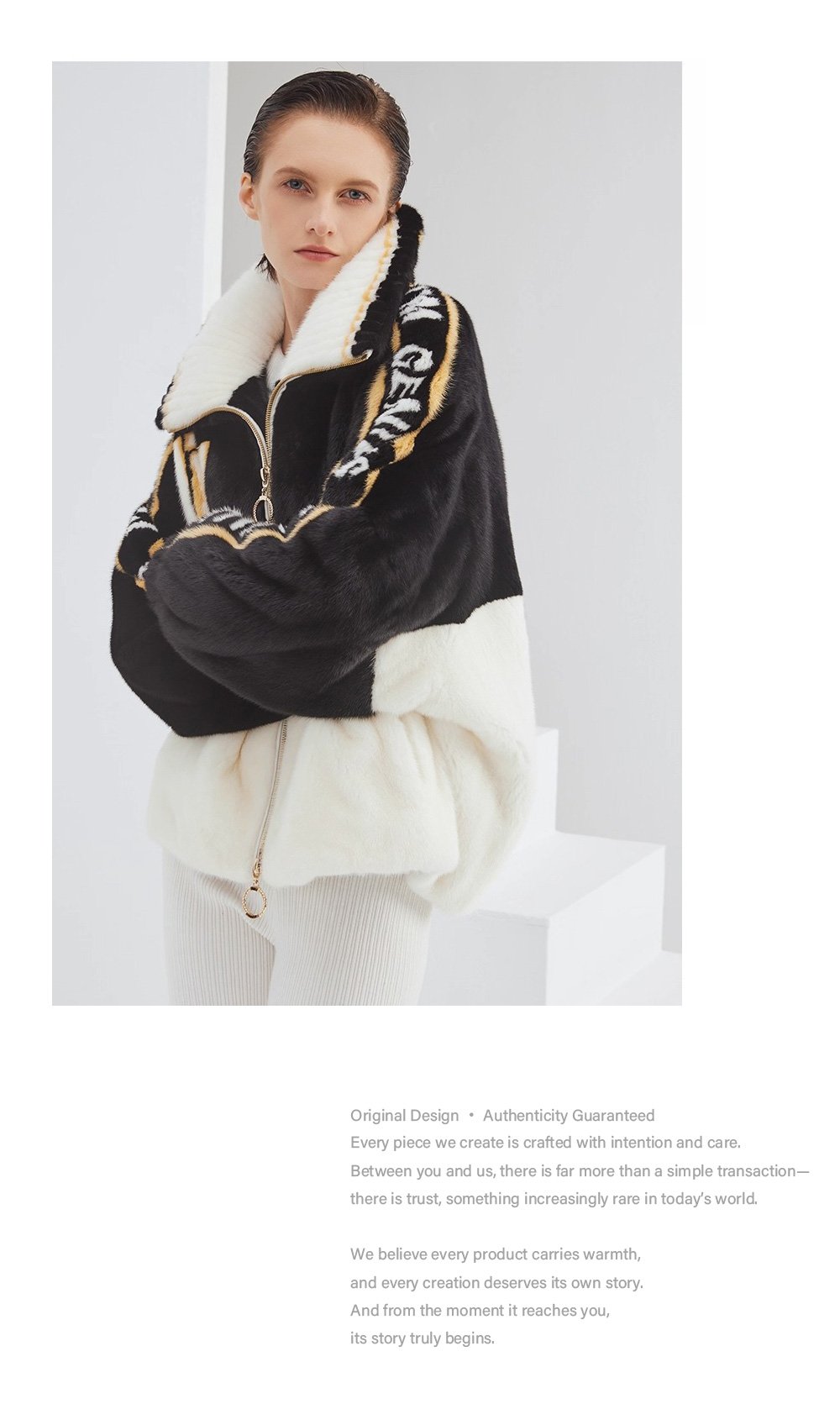 trendy youth mink fur jacket for women – short zippered full pelt loose winter coat