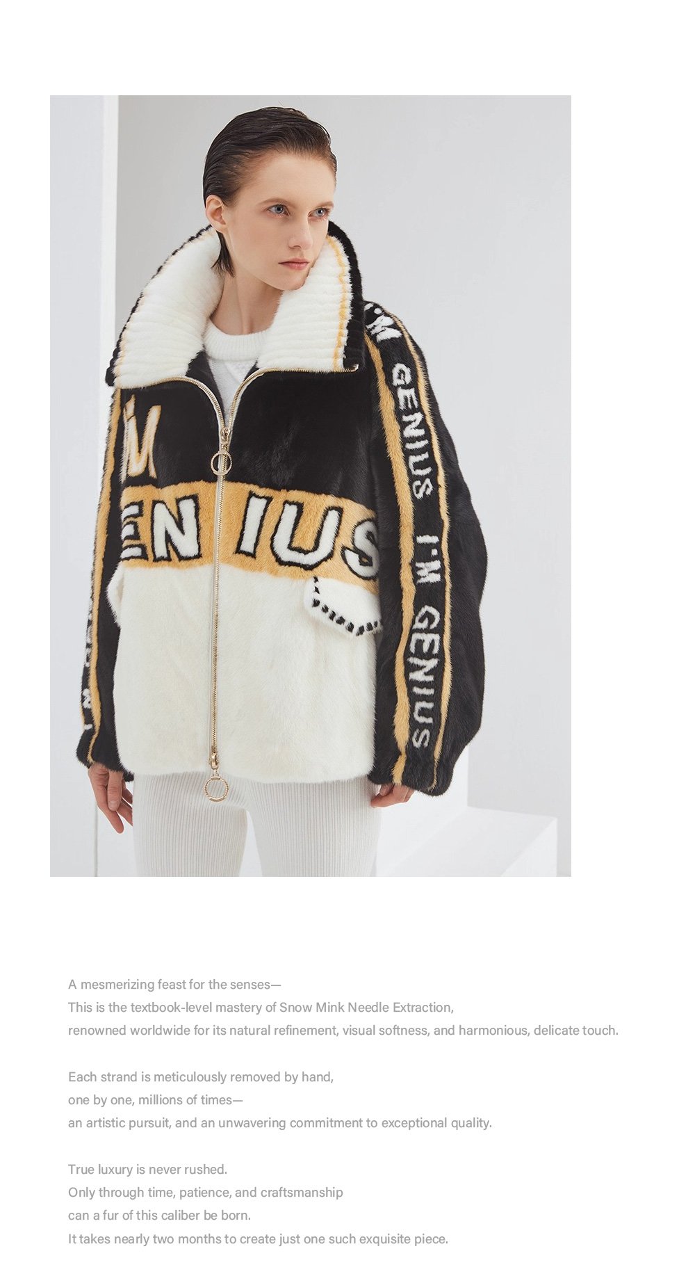 trendy youth mink fur jacket for women – short zippered full pelt loose winter coat