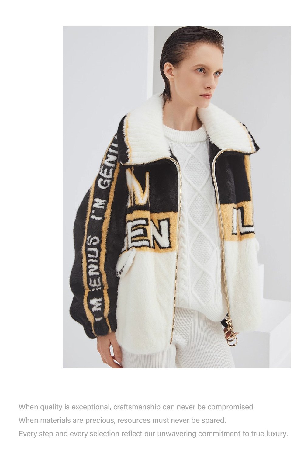 trendy youth mink fur jacket for women – short zippered full pelt loose winter coat