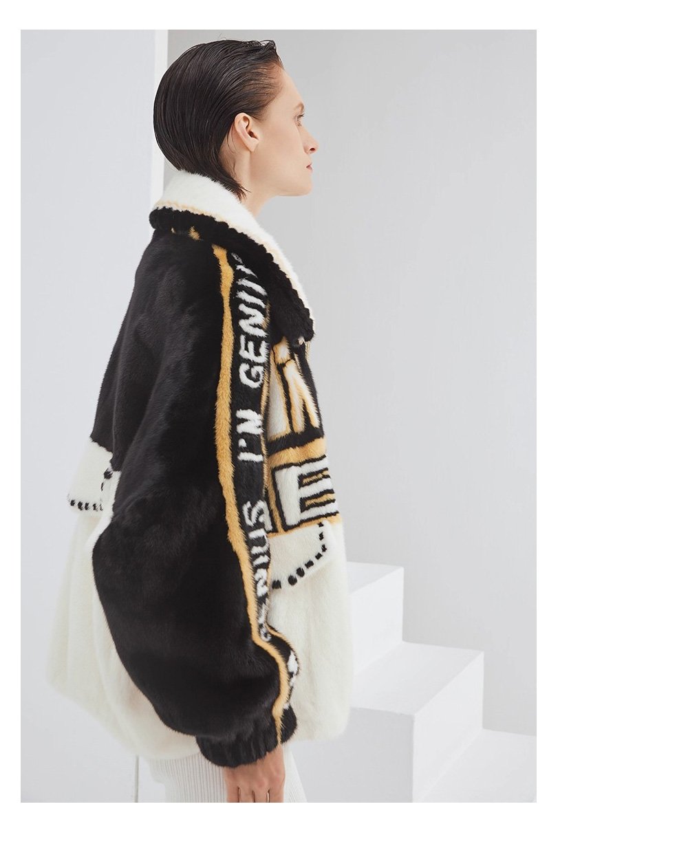 trendy youth mink fur jacket for women – short zippered full pelt loose winter coat