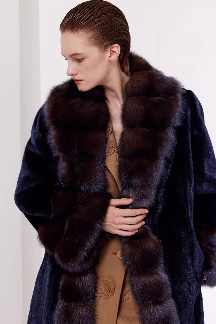 original velvet mink fur coat for women – full pelt design, new winter collection